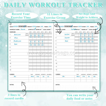 A5 Hardcover Leather Daily Health and Fitness Journal
